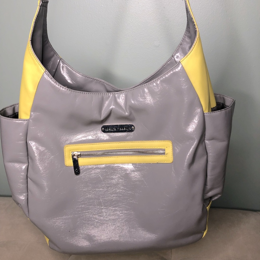 Adelina Madelina I’ll Handle It Hobo Citron /Slate Chic Shoulder Diaper/Baby Bag
